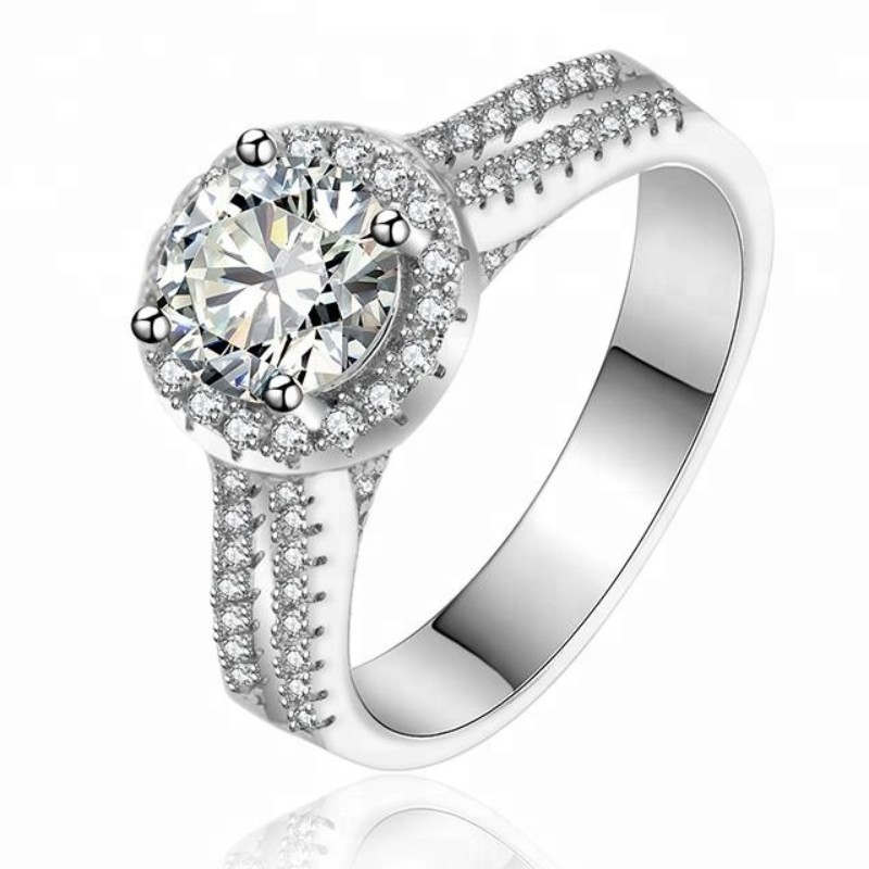 Förlovningsringar Vitguld cubic zirconia ringar moissanite ringar lovar ringar för kvinnor