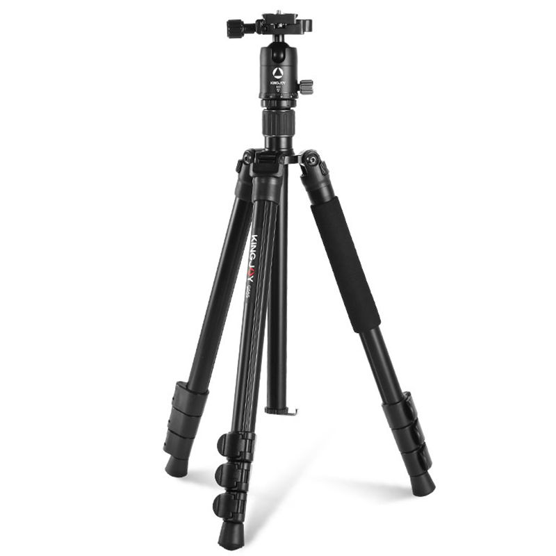KINGJOY G555 61,5 tum / 156 cm Flip Lock Camera Tripod Monopod Kit, lätt bärbar stativ med 360 ° panoramabollhuvud + 1/4 