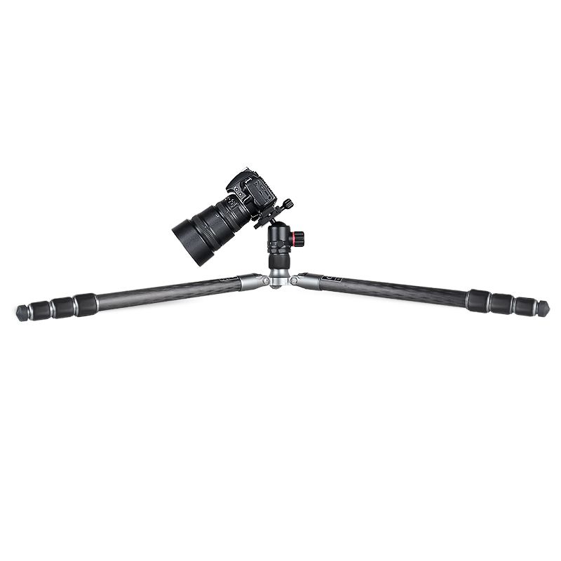 Kingjoy Bästa automatiska benvinkeljustering Spikade fötter aluminium stativmonopod med professionellt dämpande kulhuvud