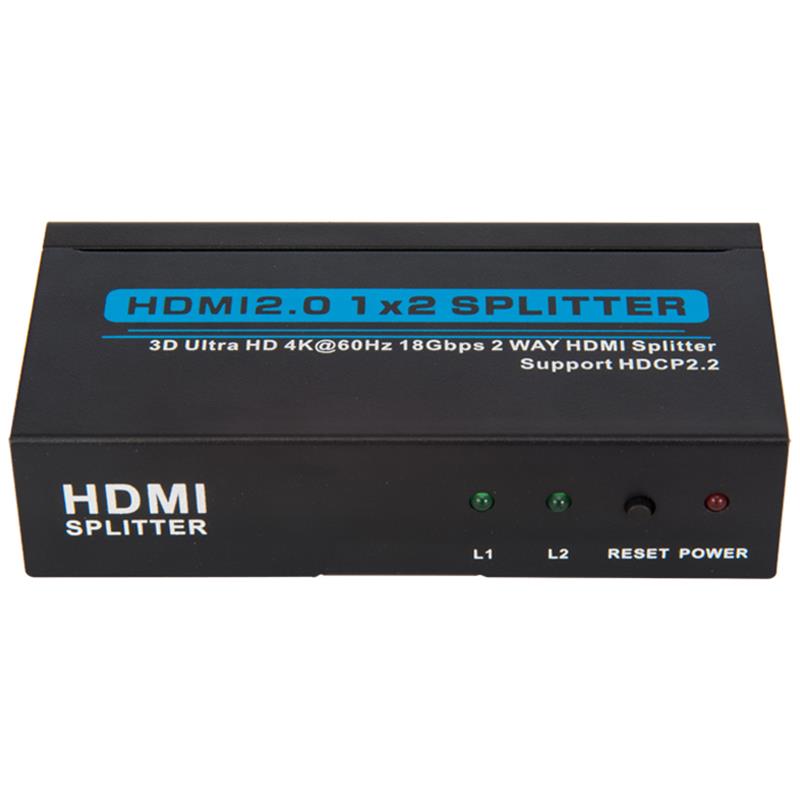 V2.0 HDMI 1x2 Splitter Support 3D Ultra HD 4Kx2K @ 60Hz HDCP2.2