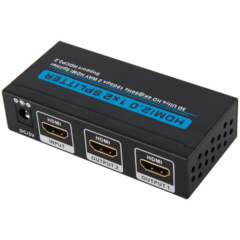 V2.0 HDMI 1x2 Splitter Support 3D Ultra HD 4Kx2K @ 60Hz HDCP2.2