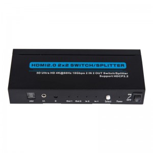 V2.0 HDMI 2x2 switch \/ splitter stöd 3D Ultra HD 4Kx2K @ 60Hz HDCP2.2