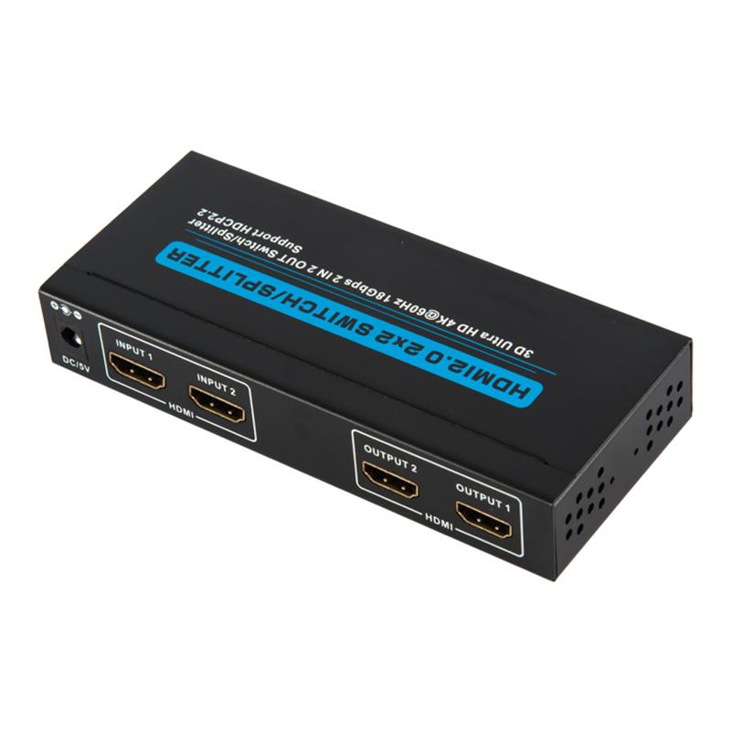 V2.0 HDMI 2x2 switch / splitter stöd 3D Ultra HD 4Kx2K @ 60Hz HDCP2.2