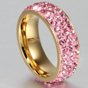 Crystal band ringar guldringar rosa guld silver ringar rosa blå ringar