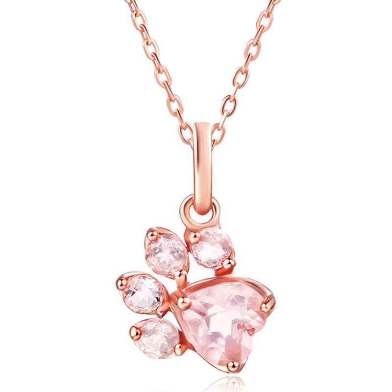 925 sterling silver rose gold hänge mjukt rosa halsband hjärthalsband uttalande halsband