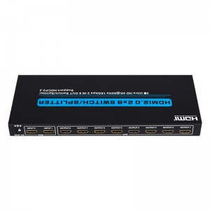 V2.0 HDMI 2x8 switch \/ splitter stöd 3D Ultra HD 4Kx2K @ 60Hz HDCP2.2