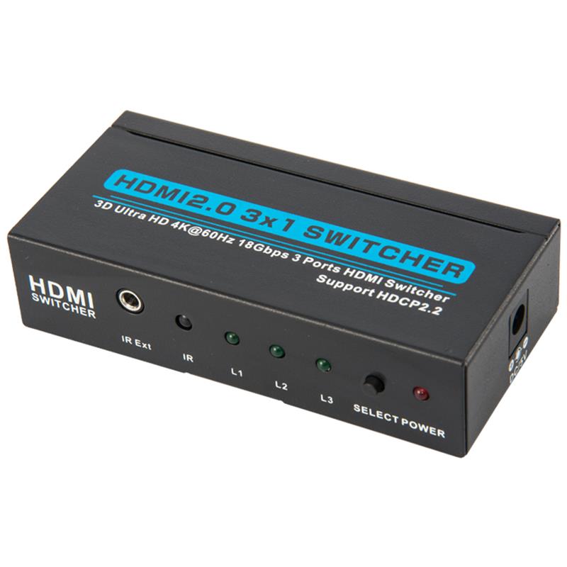 V2.0 HDMI 3x1 Switcher Support 3D Ultra HD 4Kx2K @ 60Hz HDCP2.2