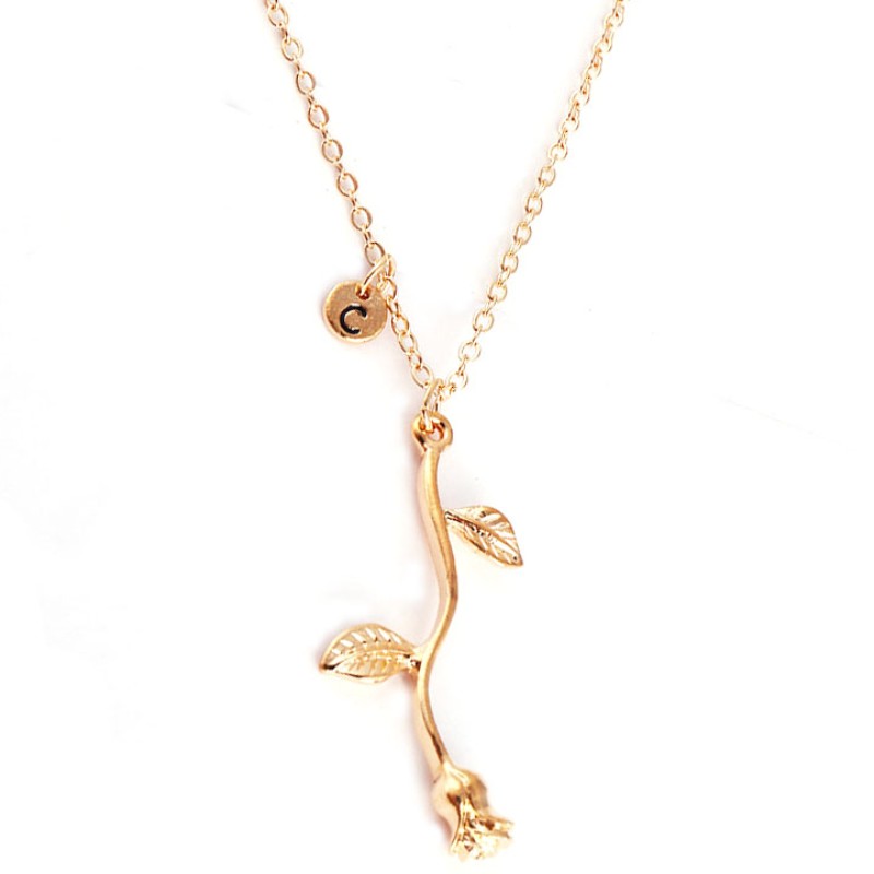 ROSE GULL ROSE HÄNGEN GEMSTONE HALSKLÄNNING KVINNHALS 925 STERLING SILVER