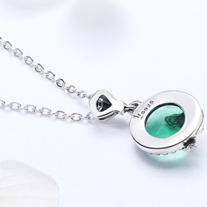Sjöjungfruhänge 925 sterling silver halsband för kvinnor ädelsten födelsesten halsband