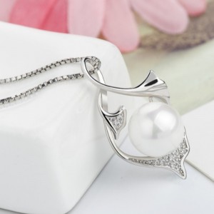 Sjöjungfru pärlhänge halsband för kvinnor 14 k guld 925 sterling silver