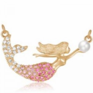 Mermaid pärlhänge halsband för kvinnor 14 k guld 925 sterling silver 18k rosa guld pärlhalsband