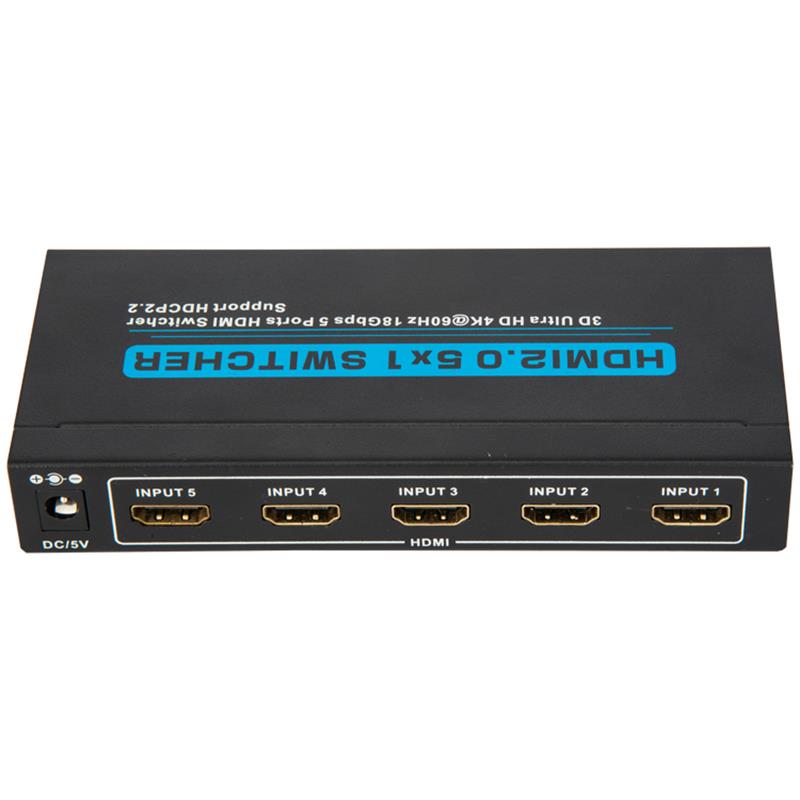 V2.0 HDMI 5x1 Switcher Support 3D Ultra HD 4Kx2K @ 60Hz HDCP2.2