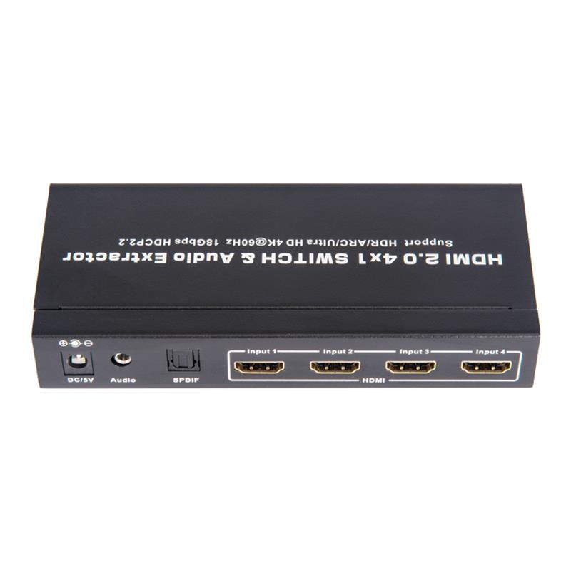 V2.0 HDMI 4x1 switchar och ljuduttag ARC Ultra HD 4Kx2K @ 60Hz HDCP2.2 18 Gbps