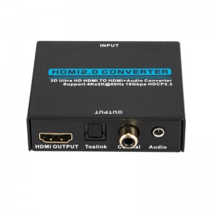 V2.0 HDMI Audio Extractor HDMI to HDMI + Audio converter Support 3D Ultra HD 4Kx2K @ 60Hz HDCP 2.2 18 Gbps