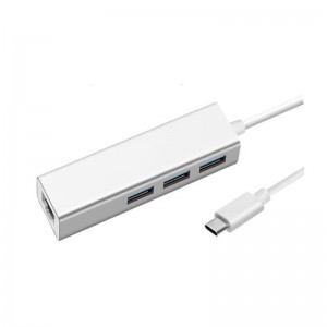 USB-typ C till LAN (1000M) + USB 3.0x3 hubadapter