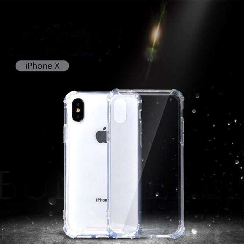 iPhone X / iPhone XS TPU + PC transparent och antikonsekvent mobiltelefonfodral