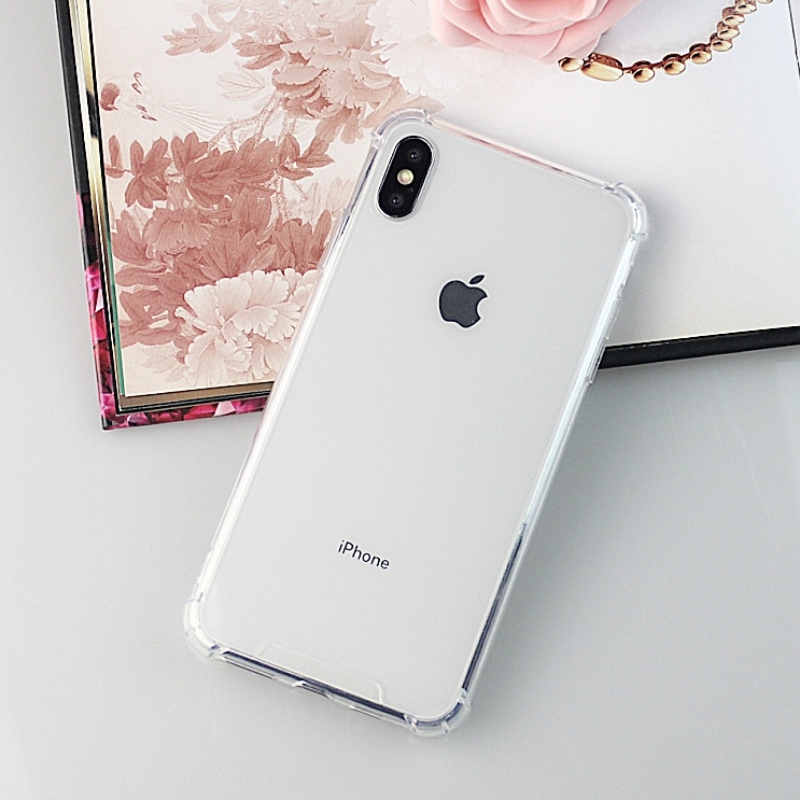 iPhone X / iPhone XS TPU + PC transparent och antikonsekvent mobiltelefonfodral