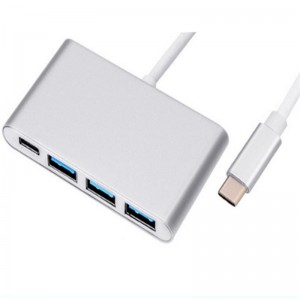 4-i-1 USB-typ C till USB 3.0x3 + typ C navadapter