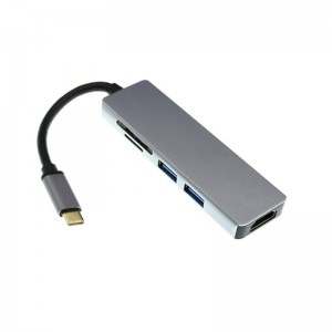 USB-typ C till HDMI + 2 x USB 3.0 + SD-kortläsarehub