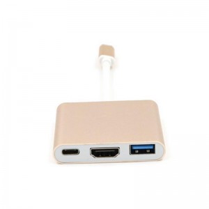 USB-typ C till HDMI + USB 3.0 + typ C navadapter