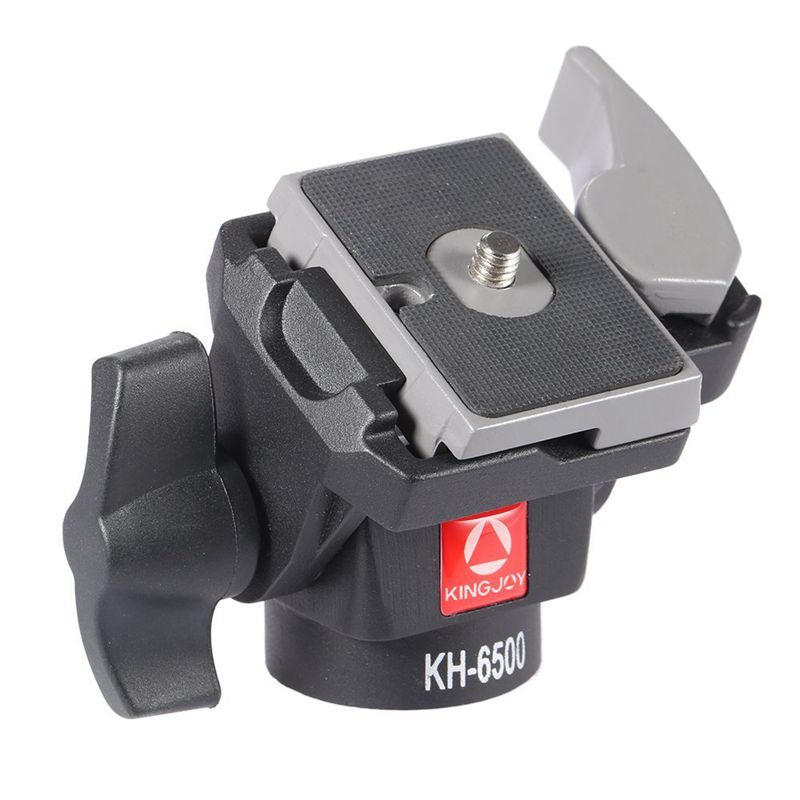 Kingjoy Professional Wearable 2-vägs Pan Tilt Aluminium Swivel Camera Photo Head KH-6500