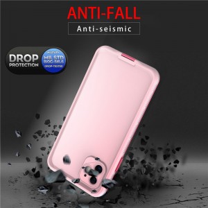 Vattenbeständigt cellmobilhölje Vattenbeständigt iphonfodral bäst vattentätt för iphone 11 ((rosa) med fast färg på ryggskydd