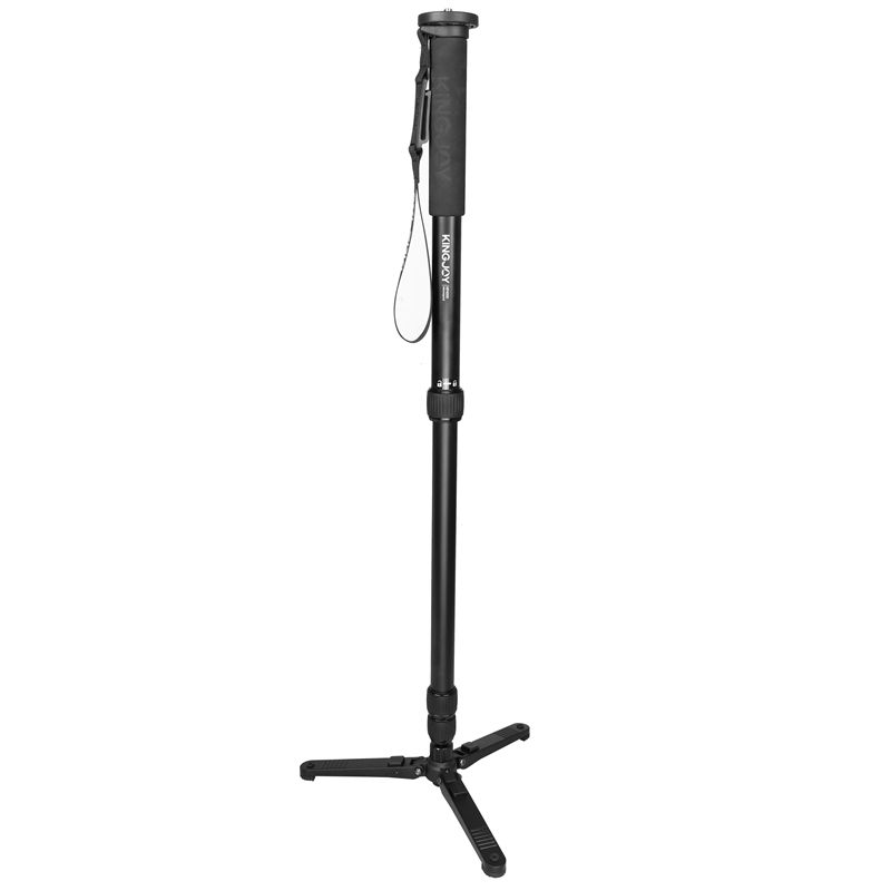 Kingjoy Photographe aluminiummonopod för fotografering med fotbensprofessionell