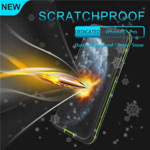 Universal vattentät fodral handtelefon vattentät fodral iphone vattentät telefon för iPhone 11 pro (svart) med fast färgtäckning