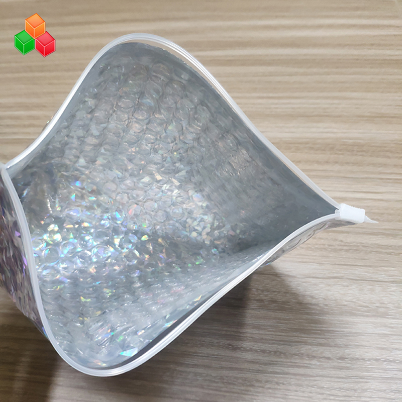 Konstruktionsstorlek mode vattentät zip- tillslutning laser film bubbelbåse / chocksäker laser woman makeup / presentbubbla dragkedja väska
