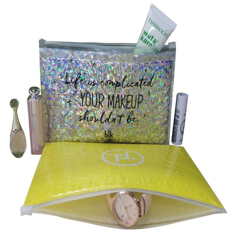 Konstruktionsstorlek mode vattentät zip- tillslutning laser film bubbelbåse / chocksäker laser woman makeup / presentbubbla dragkedja väska