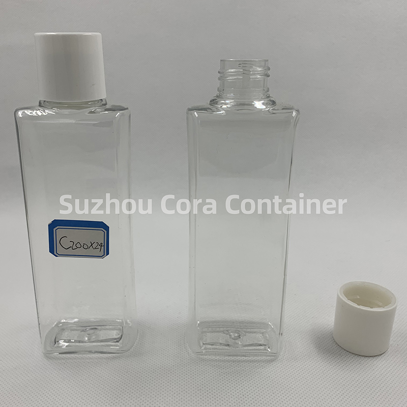 200ml Neck Size 24mm Pet Plastic Cosmetic Bottle with Screwing Cap