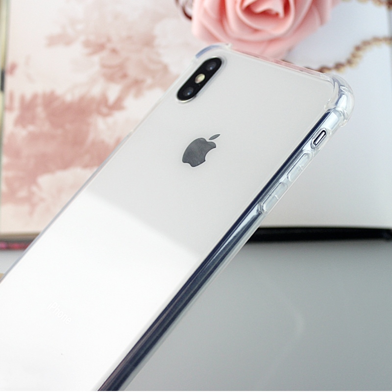 Mycket tydlig TPU + PC iPhone XS Max telefonfodral med antikroppshörn