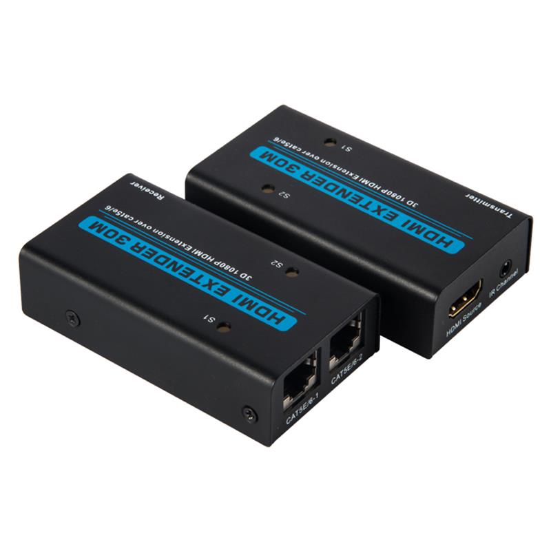 V1.3 HDMI Extender 30 m över Dual cat5e / 6-kabel stödjer Full HD 1080P