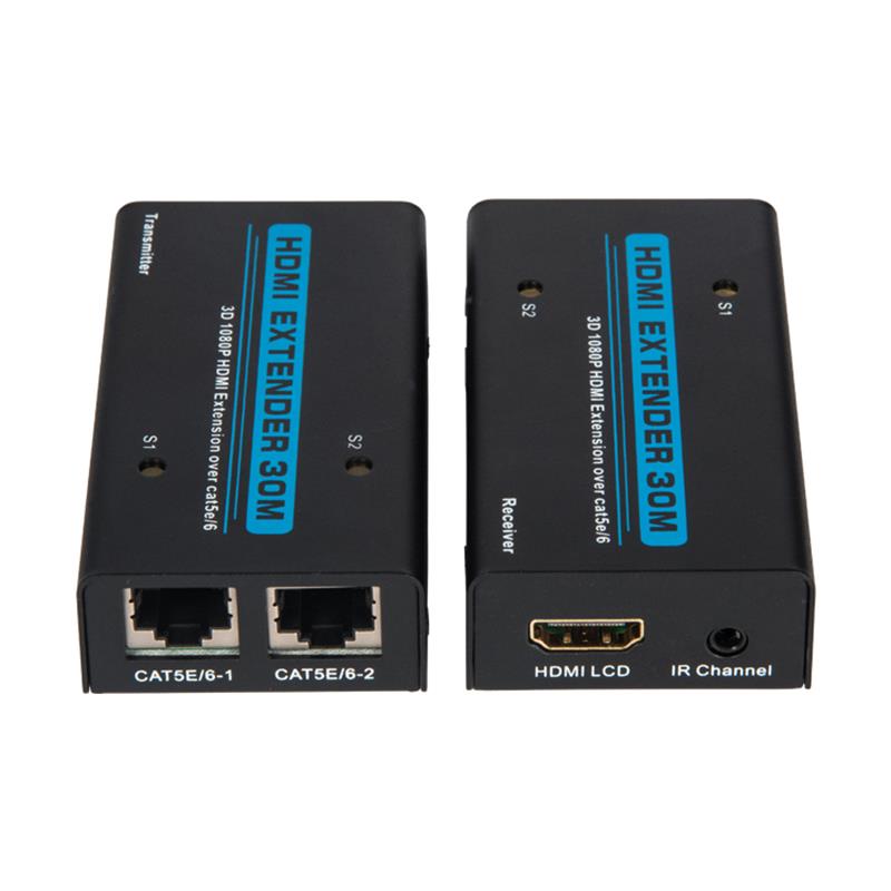 V1.3 HDMI Extender 30 m över Dual cat5e / 6-kabel stödjer Full HD 1080P