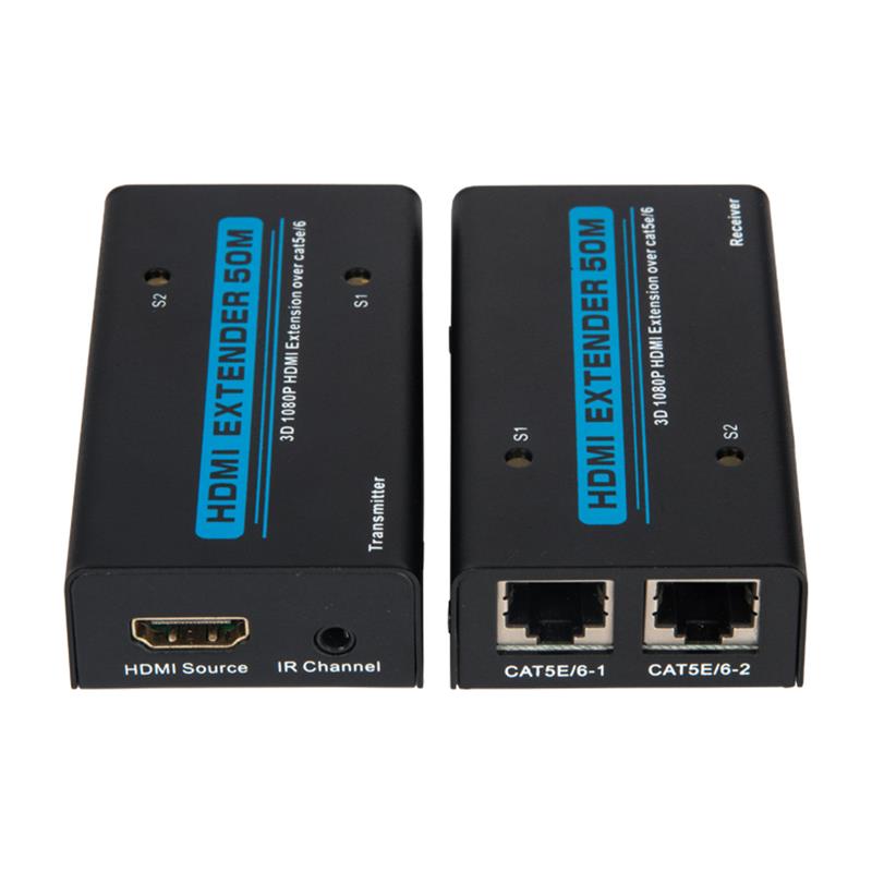 V1.3 HDMI Extender 50 m över Dual cat5e / 6-kabel stödjer Full HD 1080P