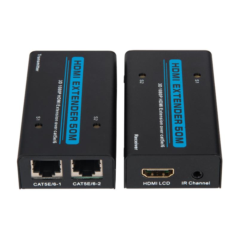 V1.3 HDMI Extender 50 m över Dual cat5e / 6-kabel stödjer Full HD 1080P