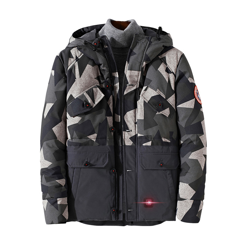 Winter Customed USB Battery Bluetooth Safety Hunting Heated Jacket 7.4V eller 12V Heated Coats and Warm Clothing