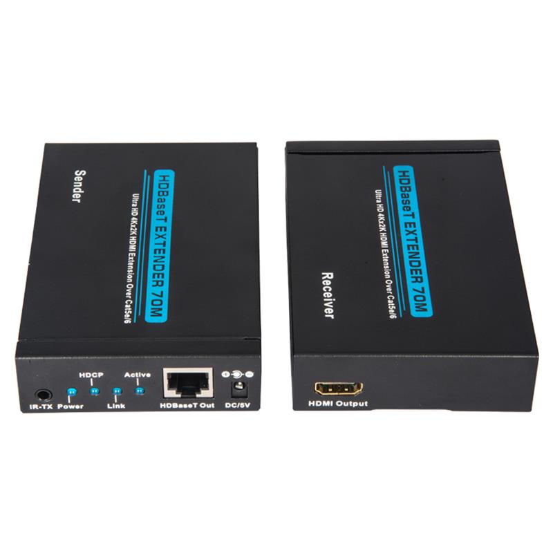 V1.4 4K HDBaset HDMI Extendeder 70m över Single cat5e/6 kabel 35m@4Kx2K/30Hz,70m@1080P/60Hz