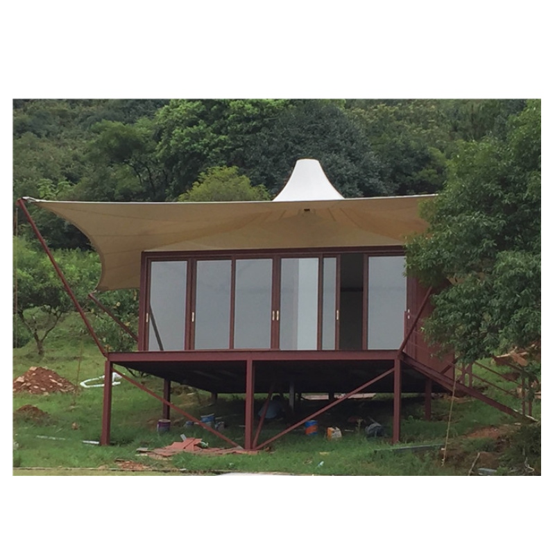 Prefabhus Glamping Tents Luxury Tent Hotel Resort i Australien med vardagsrum och badrum