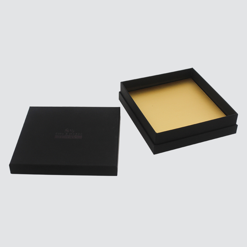 Anpassad klassisk svart låda smycken halsband tillbehör presentförpackning