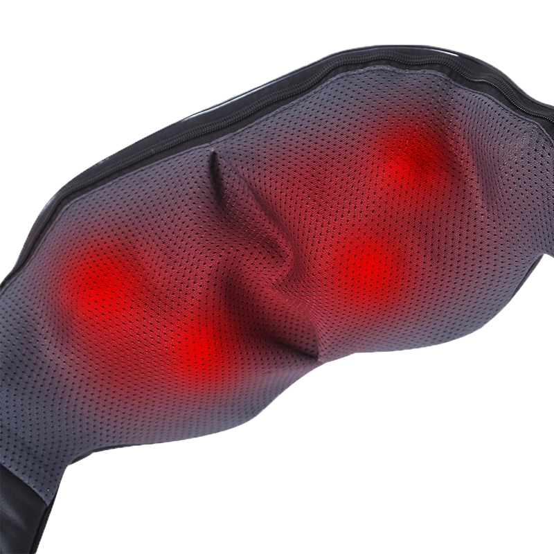 PU-läder Elektrisk Shiatsu-ryggmassager för axelhalsmassager