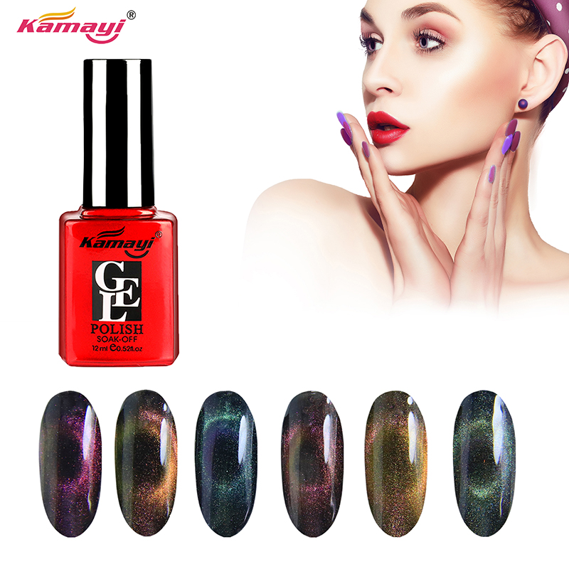 Kamayi ny produkt kattögongel suger upp UV-ledning 12 ml 3d kattögonglack nagellack
