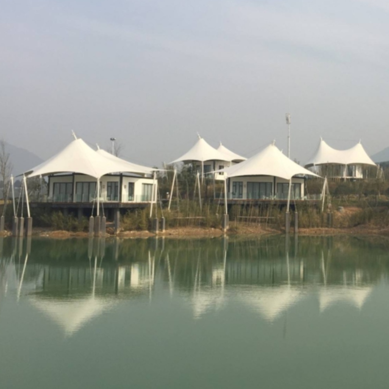 Prefab 2 personer Hus Kina Glamping lyxigt tält Hotell tält Resort med badrum och inredning