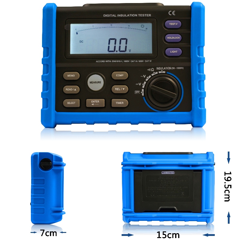 Digital Megohmmeter megger isoleringsresistens testare Högspänning Digital isolering Tester Megger Earth