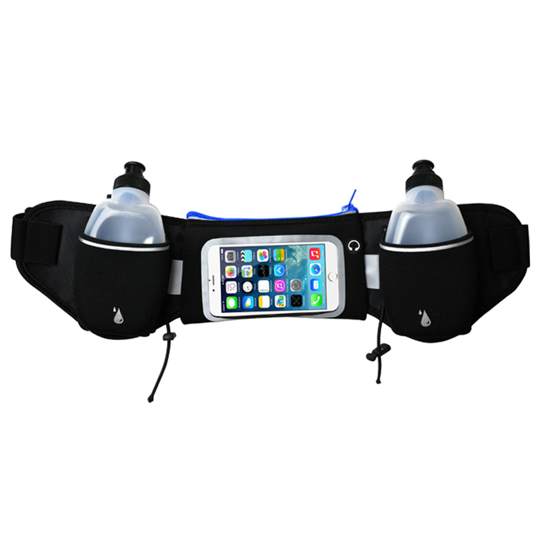 Elastiskt sportlöparland med 2pcs Vatten Bottles Runner Bum Pouch