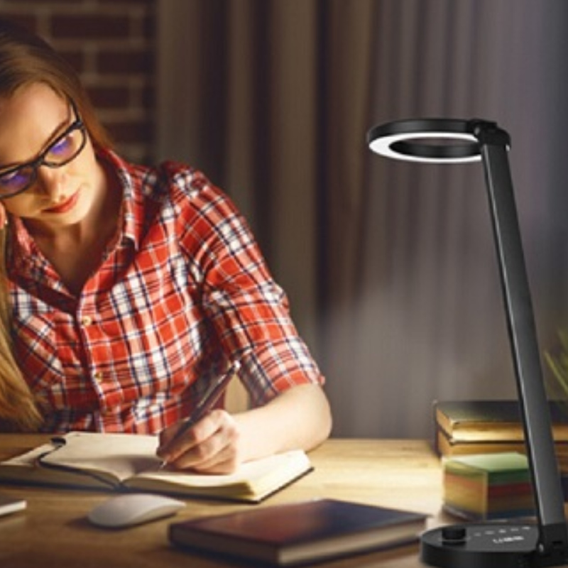 688s led skrivbordslampa roterbar 95ra 12w vit färg