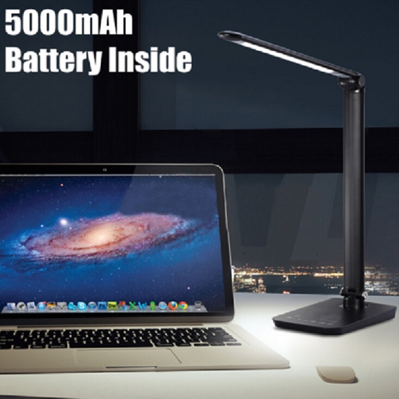 582sc Leder Touch Dimmable Office Table Led Desk Lampa med batteri