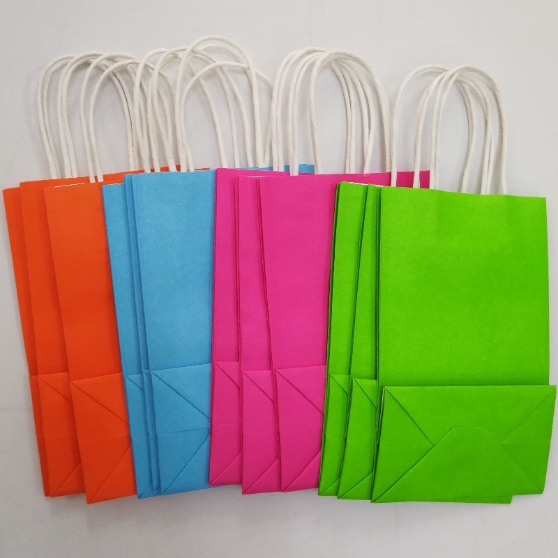 Eko- återvinning Bag Ta bort matpaket Brun papperspåse med handtag