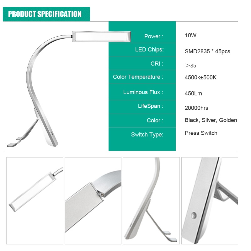 525 Flexibel lysdiodmönster för att läsa ljus ljus ljus ljus ljus för dator bärbar överdel Bedside SMD2835 LED Eye Care Daylight Lighting