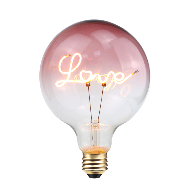 G125 Love gradient rosa 4w 200lumen DIY mjuk glödlampa
